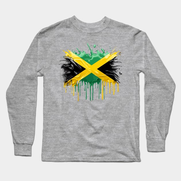 Jamaica Flag Long Sleeve T-Shirt by Graceful Designs